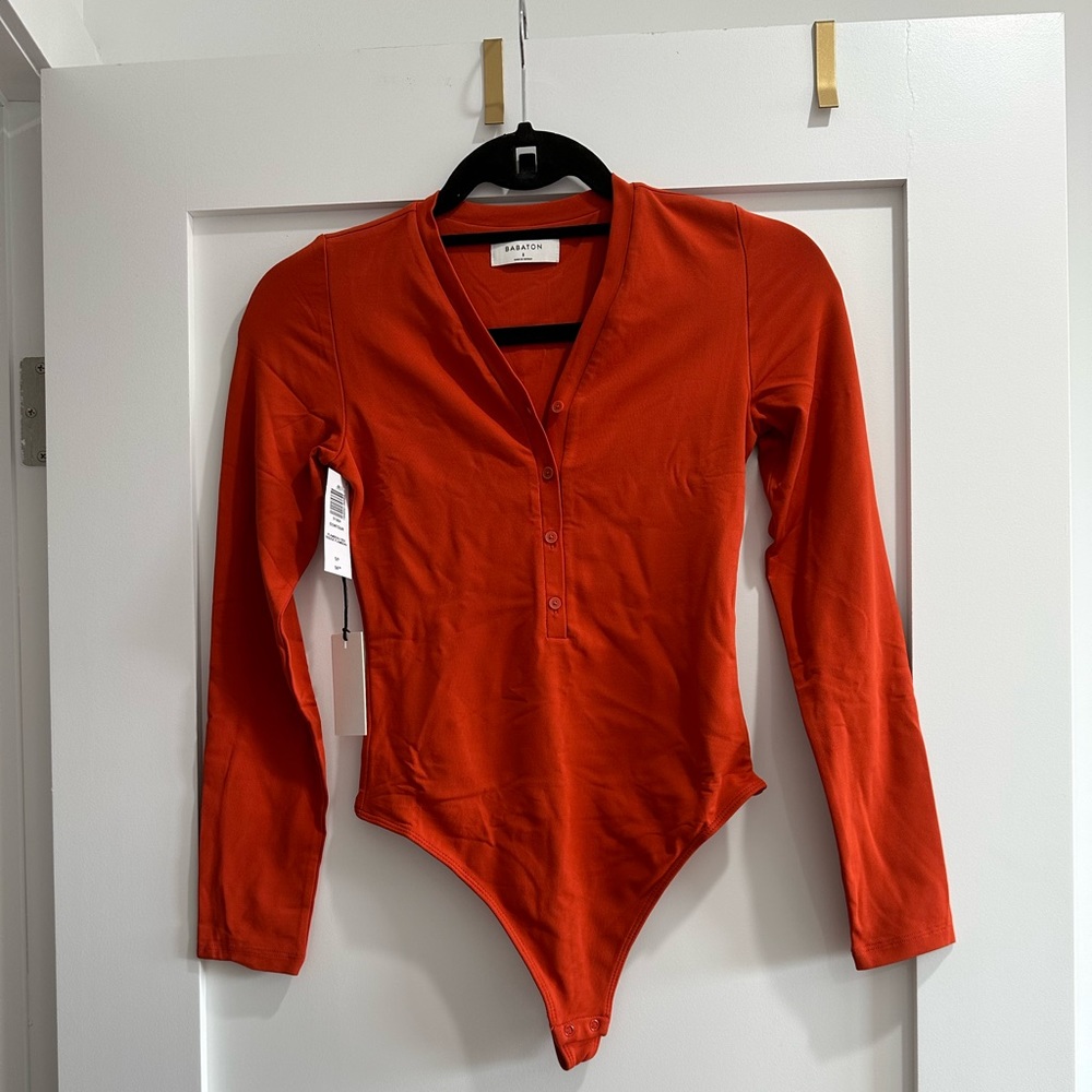 Aritzia Babaton Orange Bodysuit